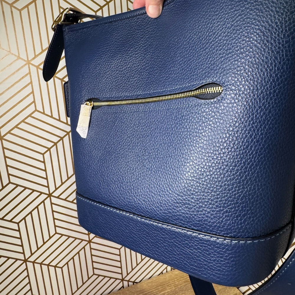 NWT Coach Jude Duffle Bag in Gold/Deep Blue - Picture 12 of 14